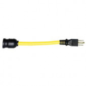 Tasco 1 ft. 12/3 U-Ground Plug to Locking Connector - Blue/Yellow - 04-0093N
