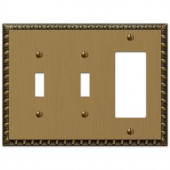 Amerelle Renaissance 2 Toggle and 1 Decora Wall Plate - Brushed Brass - 90TTRBB