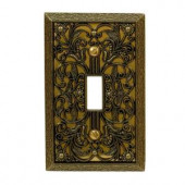 Amerelle Filigree 1 Toggle Wall Plate - Antique Brass - 65TAB
