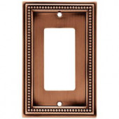 Liberty Beaded 1 Decora Wall Plate - Aged Brushed Copper - 64242