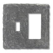 Amerelle Faux Slate 1 Toggle 1 Decora Wall Plate - Grey - 8345TRG