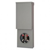 Talon Temporary Power Outlet Panel with Two 20 Amp Duplex Receptacles Bottom Fed Ring Type Meter Socket - TL77NB