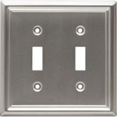 GE 2 Toggle Steel Switch Wall Plate - Faux Brushed Nickel - 40309