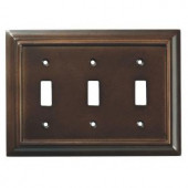 Liberty Architectural Wood 3-Gang Toggle Wall Plate - Espresso - 126344