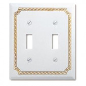 Amerelle Steel 2 Toggle Wall Plate - White - 150TTW