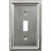 GE 1 Toggle Steel Switch Wall Plate - Faux Brushed Nickel - 40307