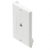 Steren 1 Gang 4C Decora Phone Wall Plate - White - ST-300-003WH