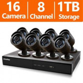 LaView 16-Channel 960H Indoor/Outdoor Surveillance System with 1TB HDD and (8) 600TVL Camera - LV-KDV1608B6BP-1TB