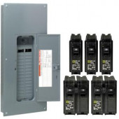 SquareD Homeline 200 Amp 30-Space 40-Circuit Indoor Main Breaker Load Center with Cover Value Pack - HOM3040M200VP