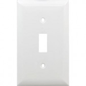 GE 1 Toggle Switch Nylon Wall Plate - White - 58849