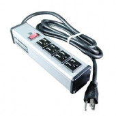 Wiremold 6 ft. 4-Outlet Compact Power Strip with Lighted On/Off Switch - UL104BC