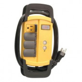 Woods GFCI 4-Outlet Workshop Power Block with Hinged Safety Covers 6 ft. Power Cord - Yellow - 046448804