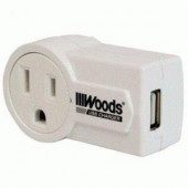 Woods Rotatable USB Charger - White - 418017828