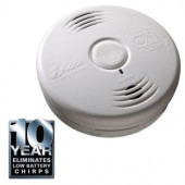 Kidde Worry Free 10-Year Bedroom Sealed Lithium-Ion Battery Operated Photoelectric Smoke Alarm with Voice Alert - 21009661
