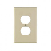 Leviton 1-Gang Midway Duplex Outlet Nylon Wall Plate, Ivory (10-Pack) - M51-00PJ8-0IM