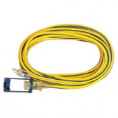 Tasco 25 ft. 12/3 SJTW Outdoor Extension Cord with E-Zee Lock and Lighted End - Yellow with Blue Stripe - 05-00105