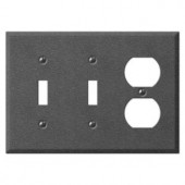 CreativeAccents Textured 3 Gang Combination Wall Plate - Antique Pewter - 9TAP116