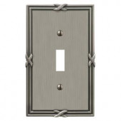 Amerelle Ribbon and Reed 1 Toggle Wall Plate - Antique Nickel - 44TAN