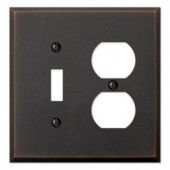 Amerelle Manhattan 1 Toggle and 1 Duplex Wall Plate - Aged Bronze - 68TDDB