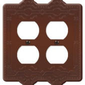 CreativeAccents Steel 2 Outlet Wall Plate - Rust - 9RRT118