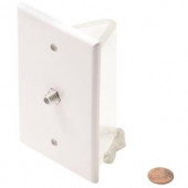 Steren 1 Gang Midsize TV Wall Plate with Coupler - White - ST-200-411WH