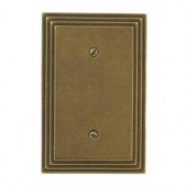 Amerelle Steps 1 Blank Wall Plate - Rustic Brass - 84BRB