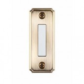 HamptonBay Wired Lighted Door Bell Push Button, Aged Brass - HB-618-02