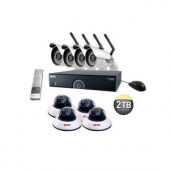 Revo 16-Channel 2TB DVR Surveillance System with 4 Wireless Bullet Cameras and 4 Wired Dome Cameras - R165WB4ED4E-2T
