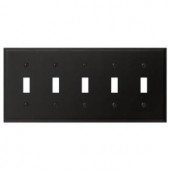 CreativeAccents Steel 5 Toggle Wall Plate - Black Iron - 9BI105