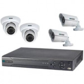 ClearView Wired Indoor Weatherproof 4-Channel Hawk View DVR Kit with 2 Dome and 2 Bullet Camera - HAWKVIEW042D2B