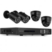 Amcrest 720P Tribrid HDCVI 4CH 1TB DVR Security Camera System with 2 x 1MP Bullet Cameras and 2 x 1MP Dome Cameras - Black - AMDV7204M-2B2D-B