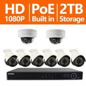 LaView 8-Channel Full HD IP Indoor/Outdoor Surveillance 2TB NVR System (6) 1080P Bullet and (2) Dome Cameras Free Apps - LV-KND988P88D262-T2