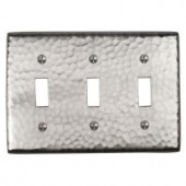 TheCopperFactory Triple Switch Plate - Satin Nickel - CF127SN