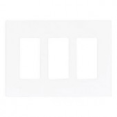 CooperWiringDevices 3-Gang Screwless Decorator Polycarbonate Wall Plate - White - PJS263W