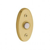 Baldwin 3 in. Oval Wired Lighted Push Button Doorbell - Lifetime Polished Brass - 4858.003