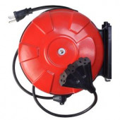 Woods 30 ft. 14/3 Cord Reel Power Station with 3 Grounded Outlets - 48006