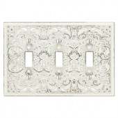 CreativeAccents Arabesque 3 Toggle Wall Plate - White - 9DCW103