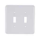 GE 2 Toggle Steel Switch Wall Plate - White - 52319