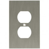 Liberty Concave 1 Duplex Outlet Wall Plate - Satin Nickel - 64930