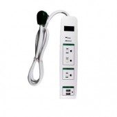 PowerByGoGreen 3 Outlets Surge Protector w/ 2 USB Ports - GG-13103USB