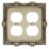 Liberty Pineapple 2 Duplex Outlet Wall Plate - Brushed Satin Pewter - 64458