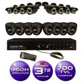 SecurityLabs 16-Channel 960H Surveillance System with 3TB HDD and (16) 700 TVL Cameras - SLM456-700