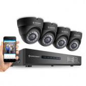 Amcrest 1080P Tribrid HDCVI 4CH 2TB DVR Security Camera System with 4 x 2.1MP Dome Cameras, Black - AMDV10804M-4D-B