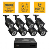 Q-SEE 8-Channel 960H 1TB Surveillance System with (8) 1,000TVL Cameras and 100 ft. Night Vision - QT598-8V6-1
