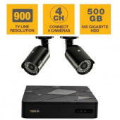 Q-SEE 4-Channel 960H 500GB Surveillance System with (2) 900TVL Camera, 100 ft. Night Vision - QT554-2V6-5