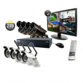 Revo 16-Channel 2TB DVR Surveillance System with 4 Wireless Bullet Cameras, 4 Wired Bullet Cameras and 21.5 in. Monitor - R165WB4EB4EM21-2T