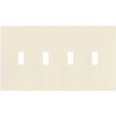 CooperWiringDevices 4-Gang Screwless Toggle Switch Mid-Size wall plate - Light Almond - PJS4LA