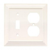 HamptonBay Wood Architectural 1 Toggle and 1 Duplex Wall Plate - White - W10770-W-CH