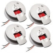 FireX Hardwired 120 Volt InterConnectable Ionization Smoke Alarm with Battery Backup (4-Pack) - 21007588