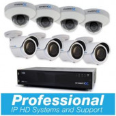 AvertX PRO 16-Channel HD+ IP Surveillance System with 8TB (4) WDR Low Profile Dome Cameras (4) and 4MP Mini Bullet Cam - AVXKIT3HD16088T